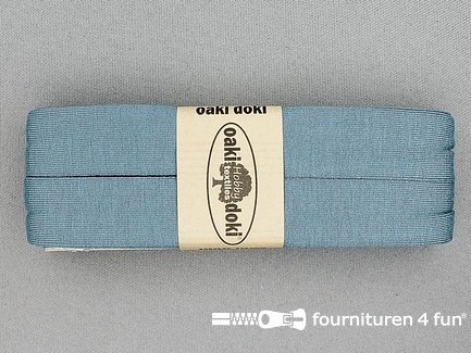 Oaki Doki Tricot biaisband - 20mm x 3 meter - licht jeans blauw (003)