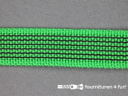 Halsband met rubber - 20mm - groen / grijs