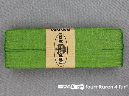 Oaki Doki Tricot biaisband - 20mm x 3 meter - donker lime groen (447)