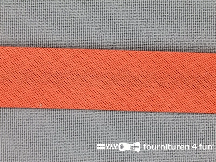 Rol 25 meter katoenen biasband - 18mm - perzik