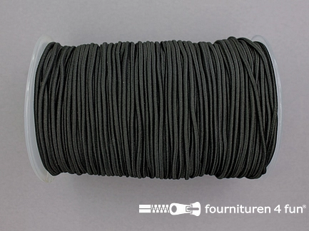 Rol 100 meter elastisch koord - 2mm - zwart