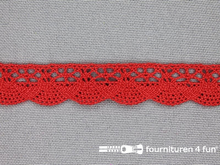 COUPON 17 meter Ibiza broderie 14mm rood