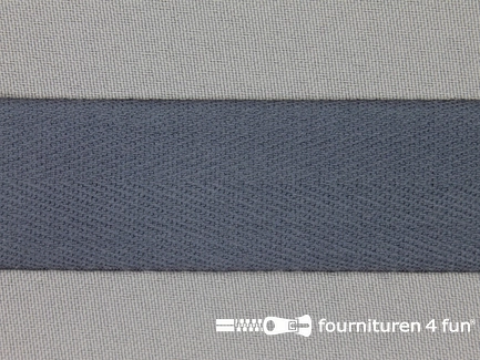 COUPON ruim 28 meter (in meerdere losse stukken) Luxe keperband - 30mm - donker grijs
