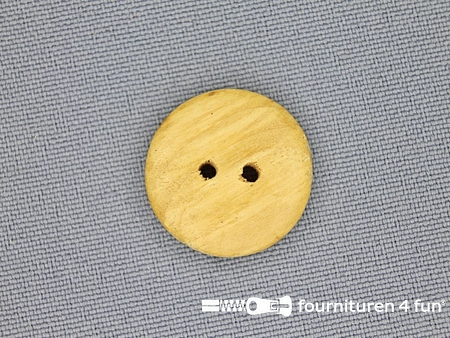 Houten knoop 19mm glad - licht hout