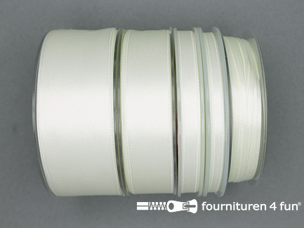 Rol 25 meter satijn lint 6mm licht ecru
