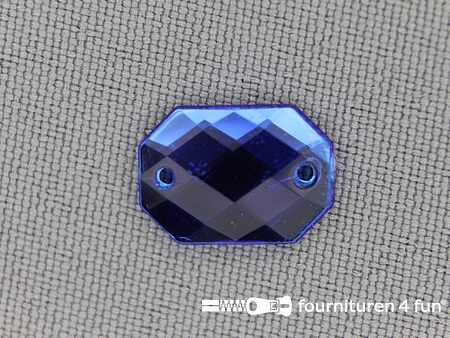 10 stuks Strass stenen rechthoek 14x10mm kobalt blauw