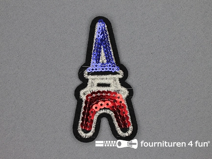 Pailletten applicatie 43x80mm Eiffeltoren