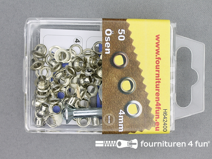 Ringen en schijven - 4mm - zilver - 50 stuks