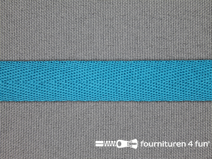 COUPON 43,3 meter (4 stukken, 34,45 + 4 + 2,2 + 2,65 meter) nylon keperband - 14mm - turquoise