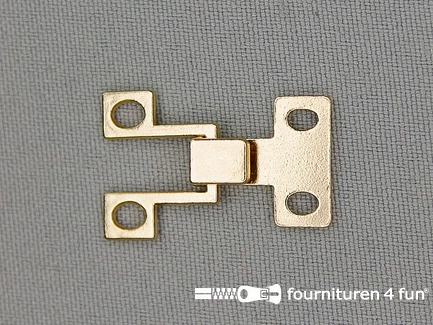 Haken en ogen 28x19mm goud
