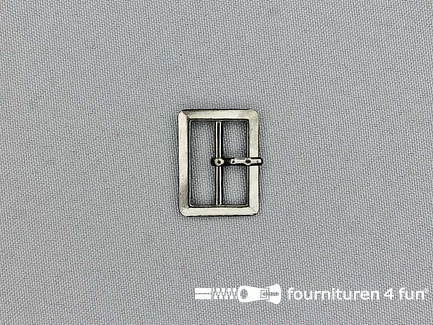 Metalen gesp 20mm zwart zilver