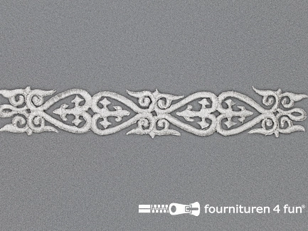 Barok applicatie 25x180mm zilver