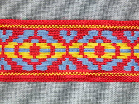 Indianenband 35mm rood - blauw - geel