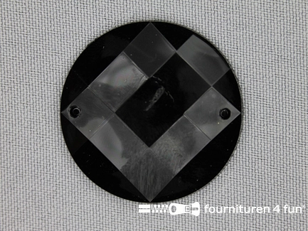 5 stuks Strass stenen rond 35mm zwart