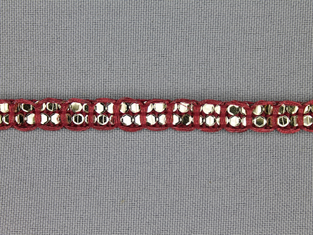 COUPON 12,7 meter Party band 9mm bordeaux rood