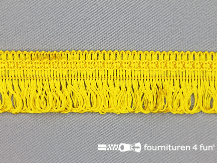 COUPON 10 meter Viscose franje 30mm fel geel