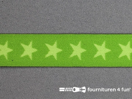 Elastiek met sterren 20mm lime-groen
