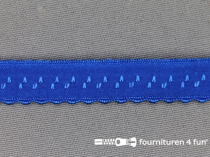 Luxe elastische biasband 12mm kobalt blauw
