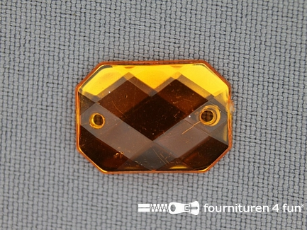 10 stuks Strass stenen rechthoek 18x13mm goud geel
