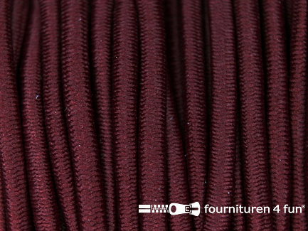 Rol 50 meter elastisch koord 3mm bordeaux