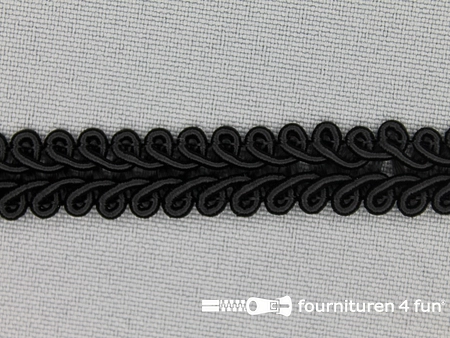 Viscose galon 11mm zwart