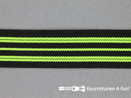Gekleurd elastiek 20mm zwart - neon geel