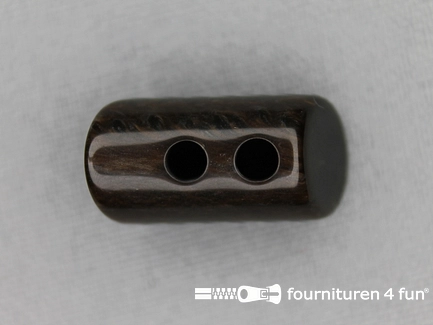 Houtje touwtje knoop 23mm kunststof bruin