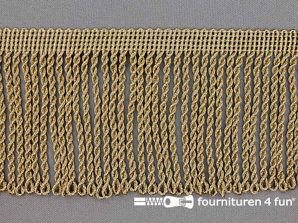 Kaart 10 meter viscose franje grof 80mm beige
