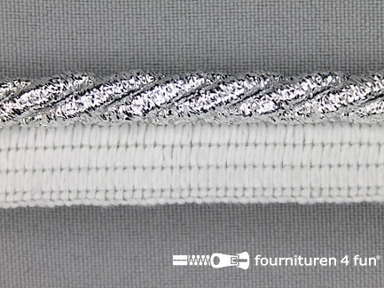 Gedraaid paspelband 18mm zilver