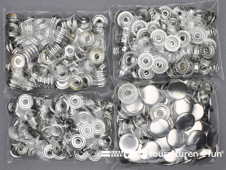 Sport + Camping drukkers - 17mm - zilver - 100 stuks