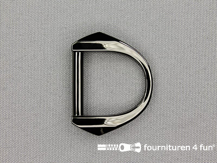 Luxe D-ring 25mm glimmend zwart