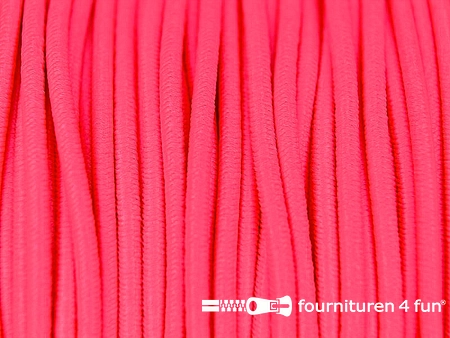 5 meter elastisch koord 2mm neon roze