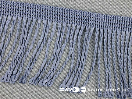 COUPON 7,5 meter Nylon franje - 60mm - staal grijs