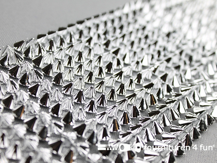Strass band 85mm spikes zilver