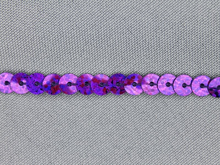 Rol 50 meter pailletten band 6mm hologram paars