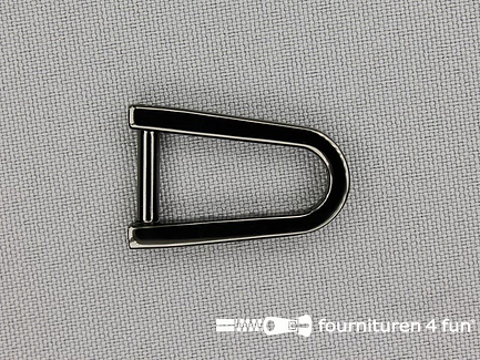Luxe D-ring - 12mm - glimmend zwart