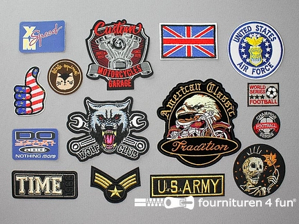 Collectie strijkapplicaties - 15 delige set - opstrijkbare patches
