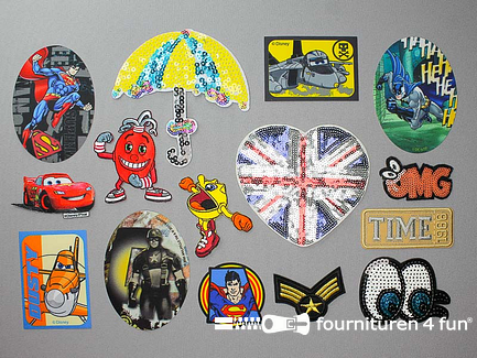 Collectie strijkapplicaties - 15 delige set - opstrijkbare patches
