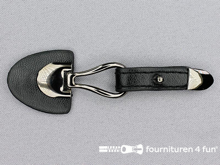 Siersluiting leer 103x33mm zwart - zwart zilver