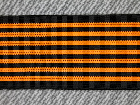 Gekleurd elastiek 50mm zwart - neon oranje