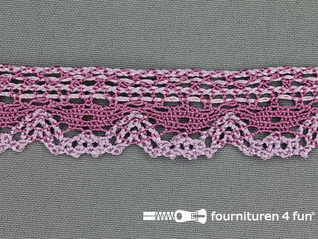 COUPON 4,85 meter Kloskant 27mm antique roze