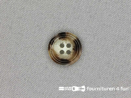 Gemêleerde colbert / blazer knoop - 15mm - bruin