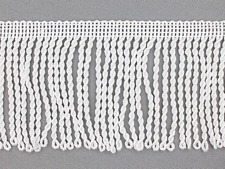 Viscose franje grof 80mm wit