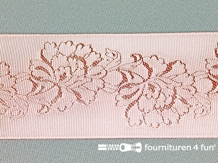 Floral lint 48mm licht oud roze