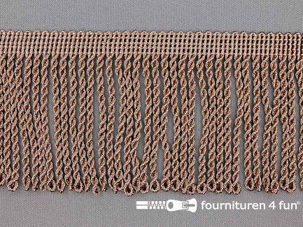 Viscose franje grof 80mm cacao bruin