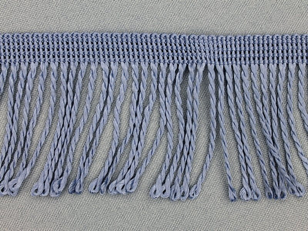 Kaart 25 meter nylon franje 60mm staal-grijs