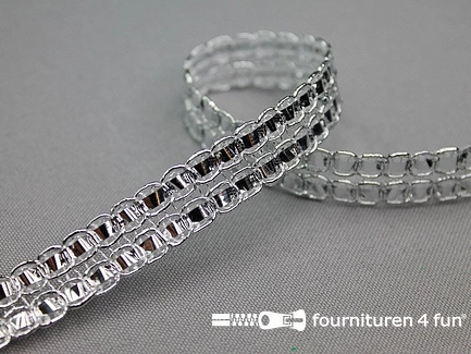 COUPON 22 meter (in 2 stukken) Party band 13mm zilver