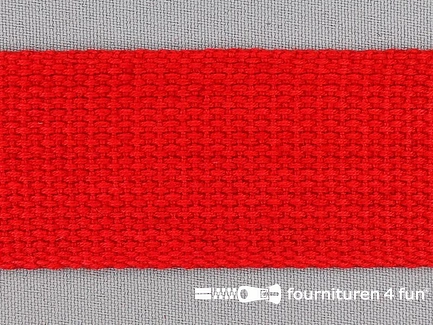 Katoen-look tassenband 38mm rood