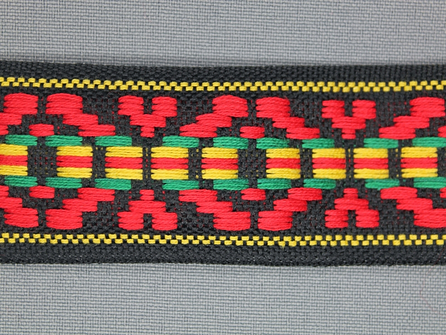 Indianenband 35mm zwart - rood - geel