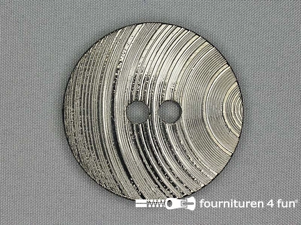 Zilveren knoop 63mm groeven